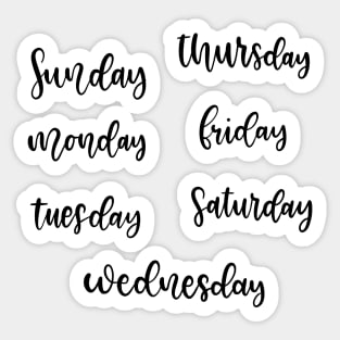 Days of the Week Sticker Pack Sticker